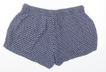 H&M Womens Blue Geometric  Hot Pants Shorts Size M