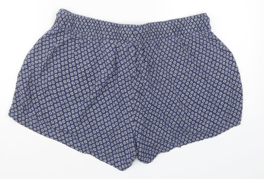 H&M Womens Blue Geometric  Hot Pants Shorts Size M