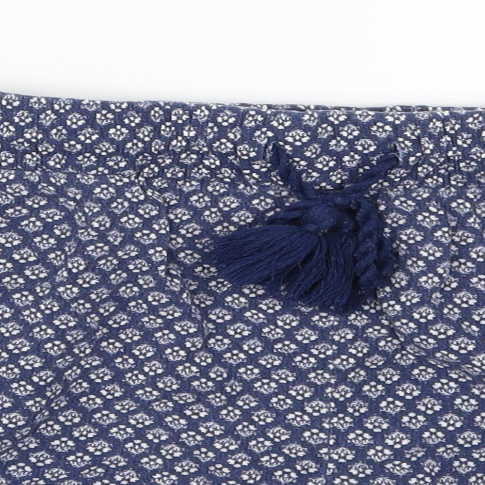 H&M Womens Blue Geometric  Hot Pants Shorts Size M