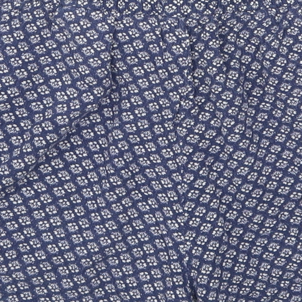 H&M Womens Blue Geometric  Hot Pants Shorts Size M