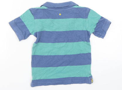 John Lewis Boys Blue Striped  Basic Polo Size 3 Years