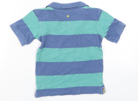 John Lewis Boys Blue Striped  Basic Polo Size 3 Years