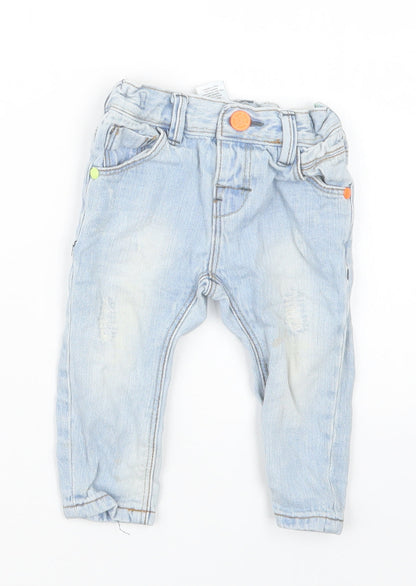 NEXT Boys Blue  Denim Cargo Jeans Size 3-6 Months