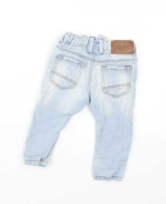 NEXT Boys Blue  Denim Cargo Jeans Size 3-6 Months
