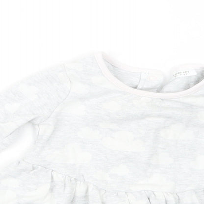 NEXT Girls Grey   T-Shirt Dress  Size 6-9 Months