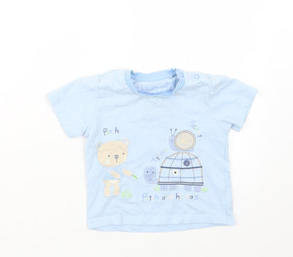 TU Boys Blue   Basic T-Shirt Size 9-12 Months