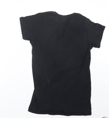 Womens UK Size L Gildan Black Basic T-Shirt