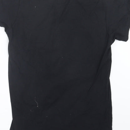 Womens UK Size L Gildan Black Basic T-Shirt