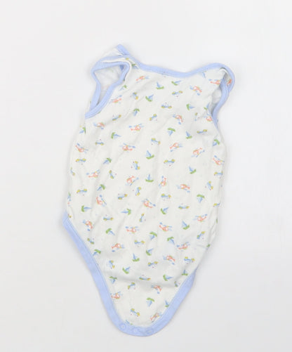 Nursery Time Boys Blue Geometric  Babygrow One-Piece Size 6-9 Months