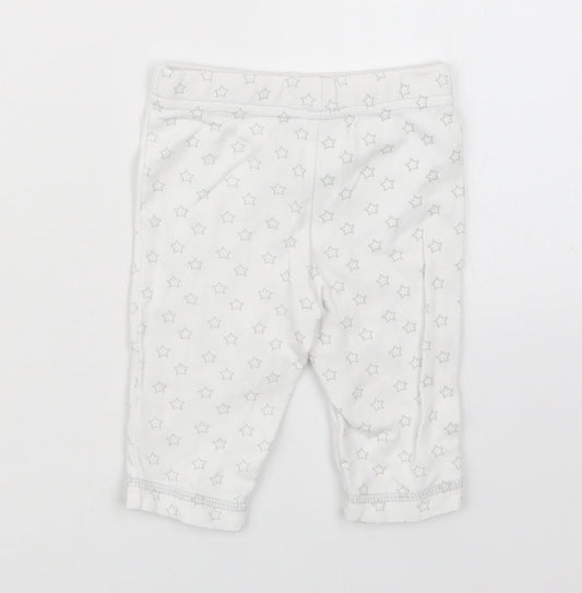 F&F Girls White Geometric  Capri Pyjama Set Size 0-3 Months  - Tatty Teddy