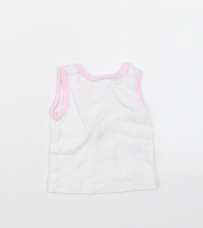 Just too Cute Girls White   Basic T-Shirt Size 0-3 Months