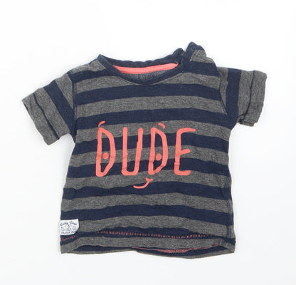 Early Days Boys Blue Striped  Basic T-Shirt Size 9-12 Months