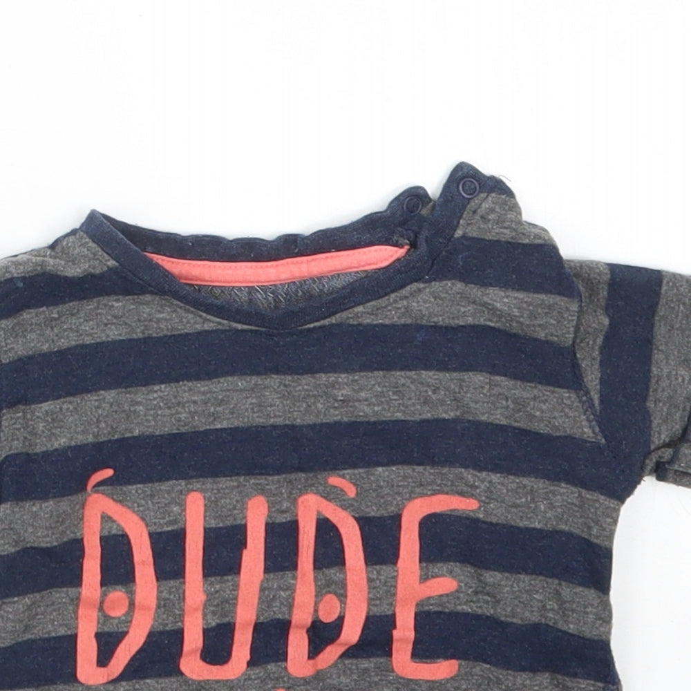 Early Days Boys Blue Striped  Basic T-Shirt Size 9-12 Months