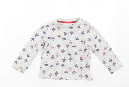 TU Boys Grey Geometric  Basic T-Shirt Size 9-12 Months