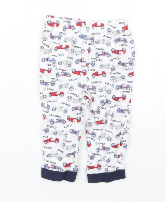 Nutmeg Boys White Geometric  Capri Pyjama Pants Size 6-9 Months