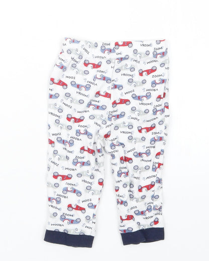 Nutmeg Boys White Geometric  Capri Pyjama Pants Size 6-9 Months