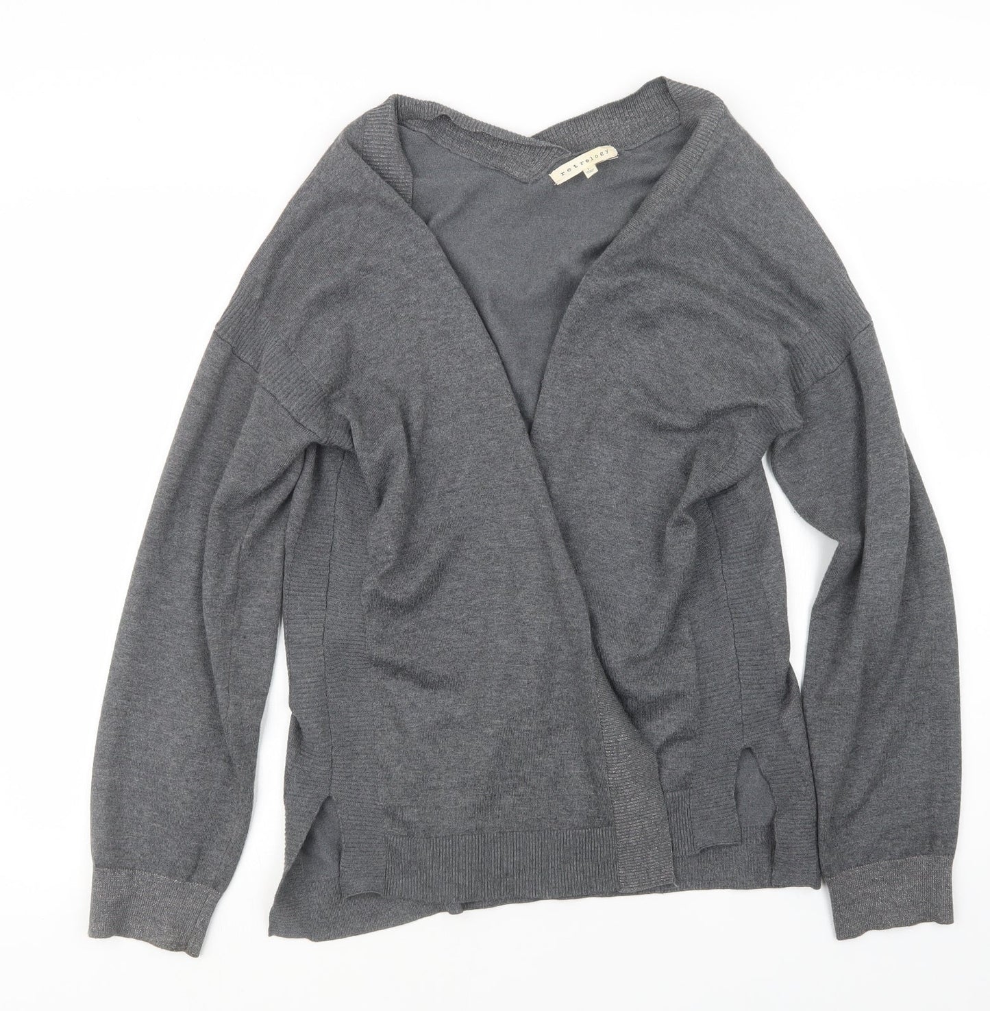 Womens UK Size L Retrology Grey Cardigan Jumper