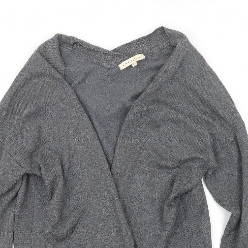 Womens UK Size L Retrology Grey Cardigan Jumper