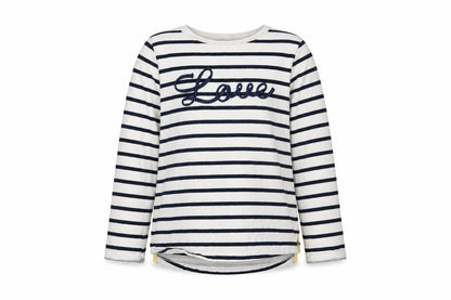 F&F Girls White Striped  Pullover Jumper Size 9-10 Years