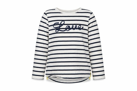 F&F Girls White Striped  Pullover Jumper Size 9-10 Years