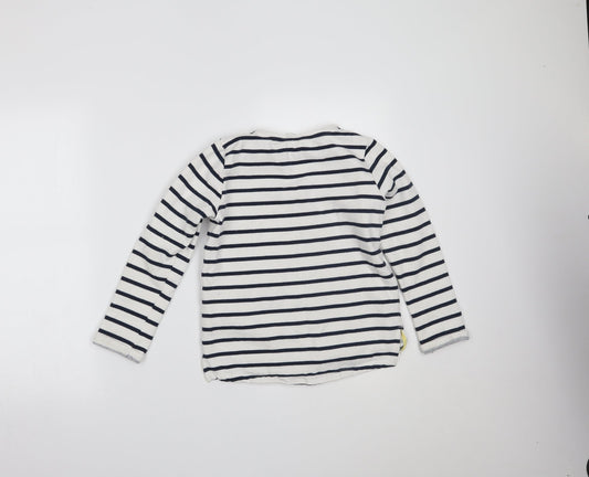 F&F Girls White Striped  Pullover Jumper Size 9-10 Years