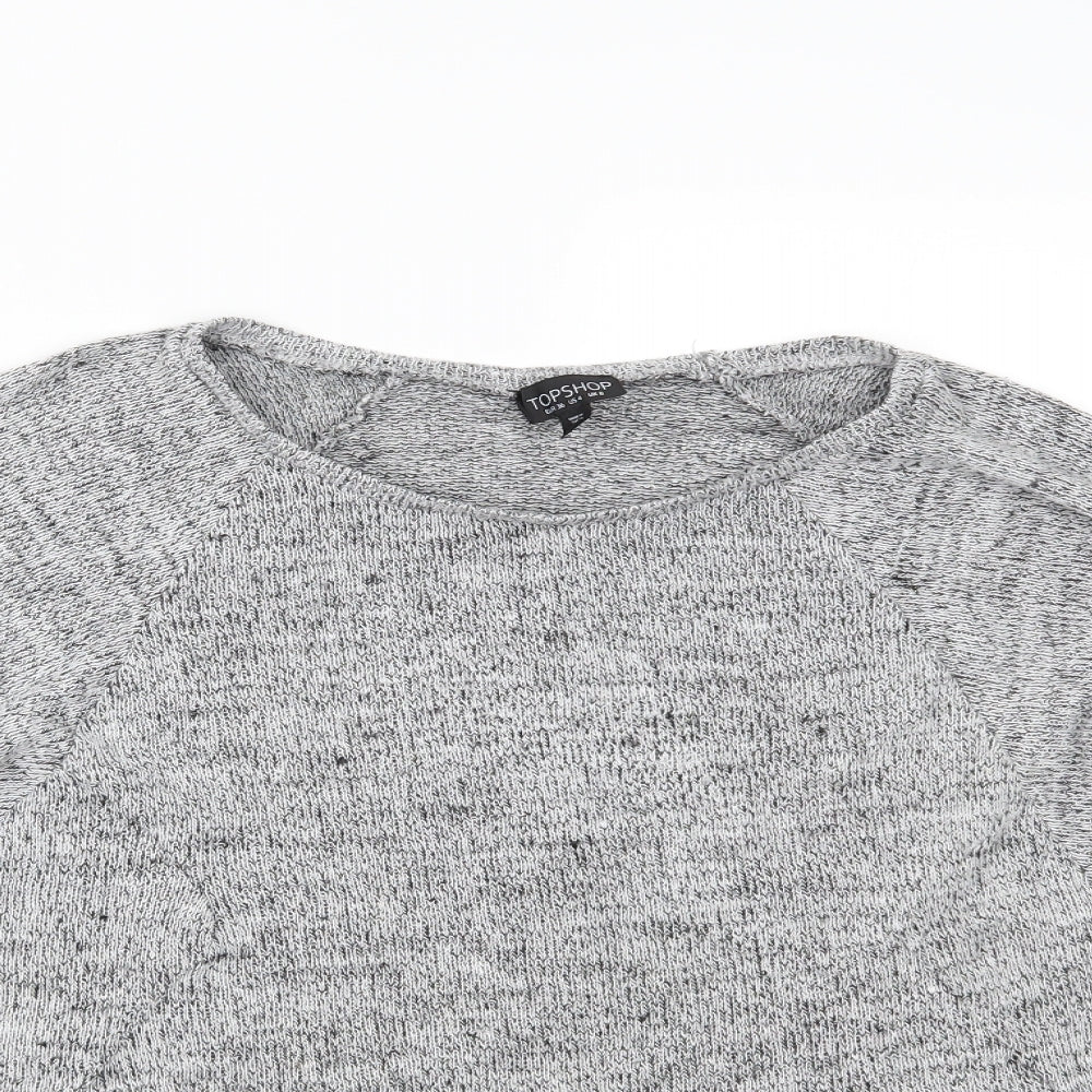 Womens UK Size 8 Topshop Grey Basic Blouse