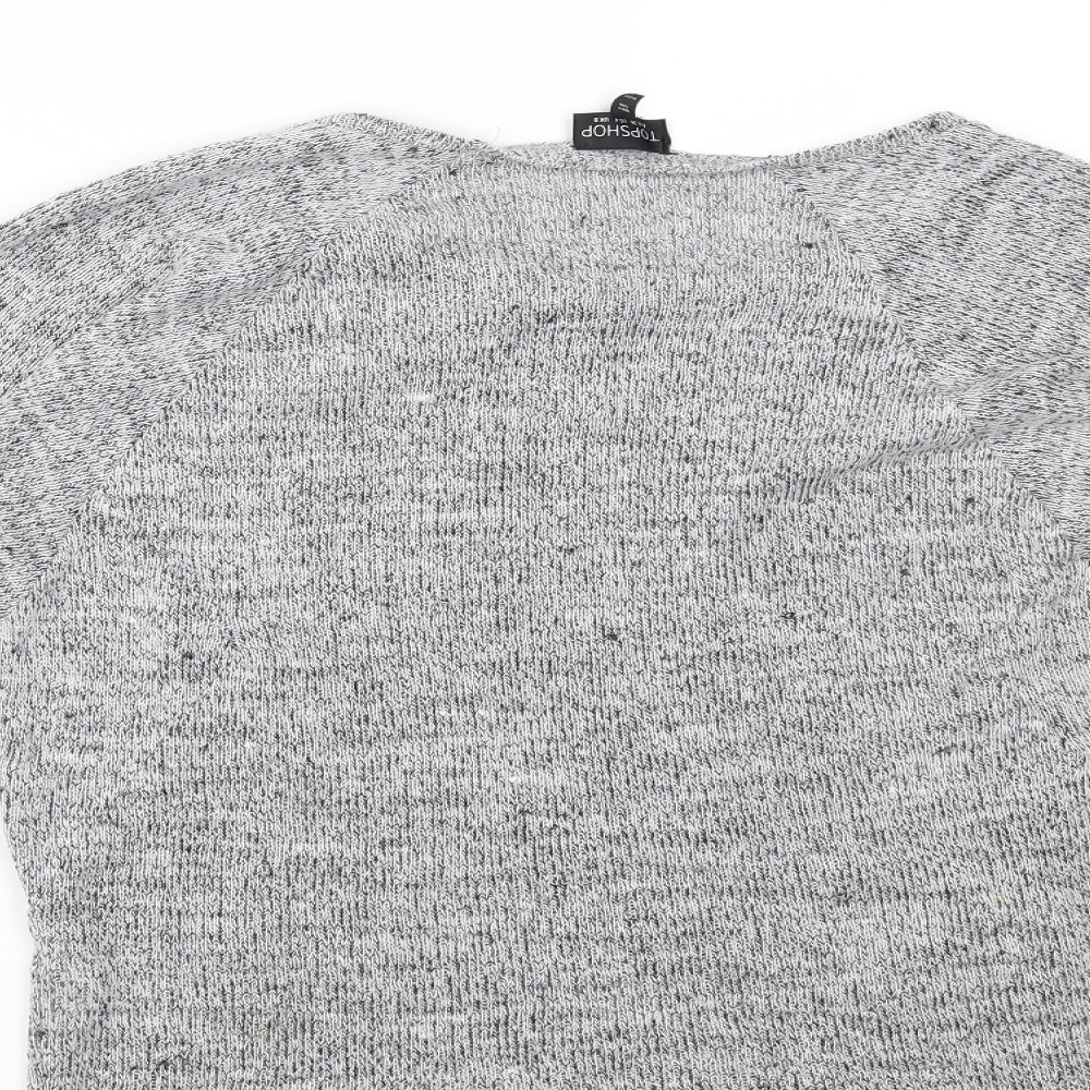 Womens UK Size 8 Topshop Grey Basic Blouse