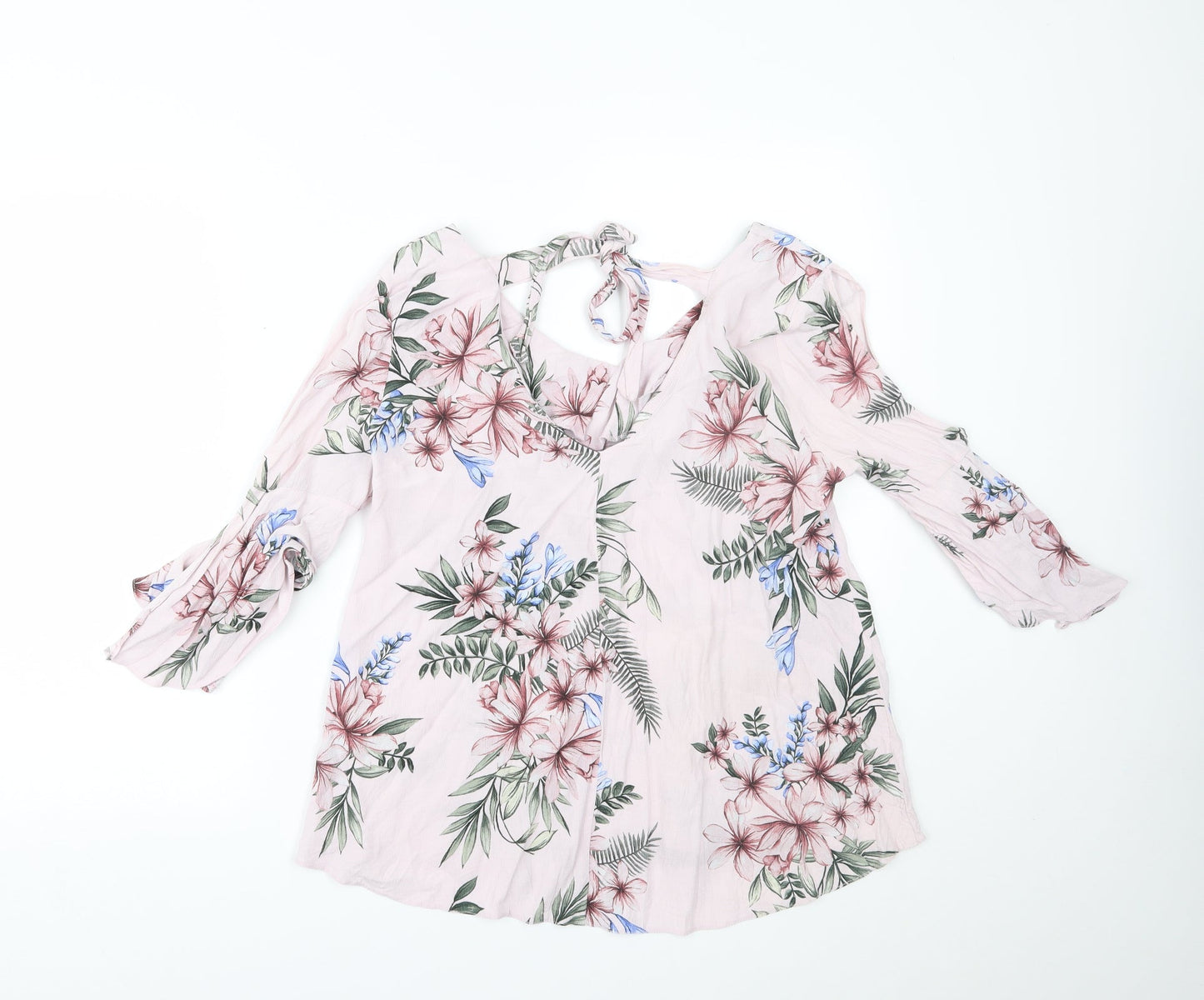 F&F Womens Pink Floral  Basic Blouse Size 12