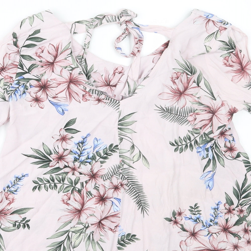 F&F Womens Pink Floral  Basic Blouse Size 12