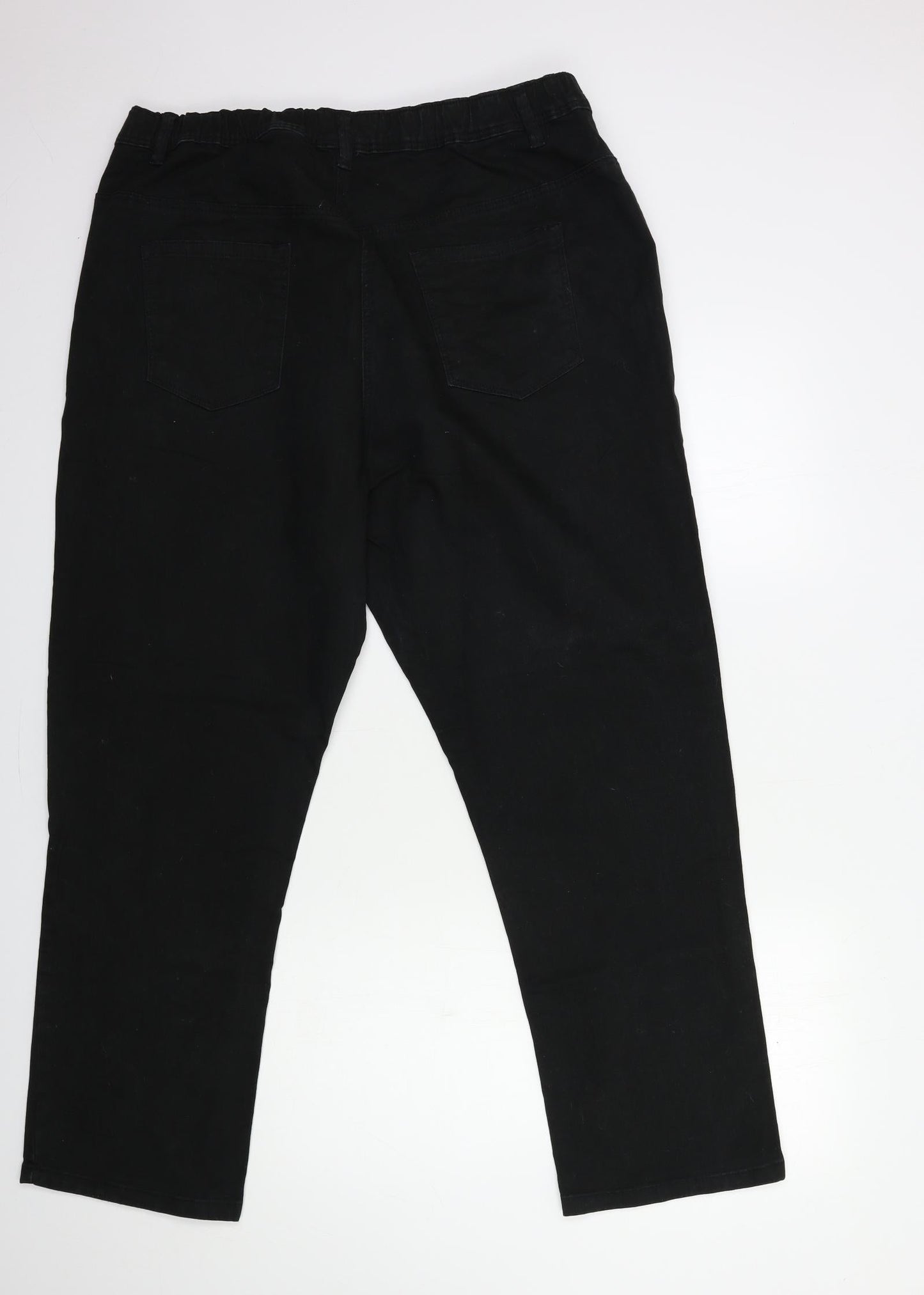 Womens UK Size 12 Preworn Regular Fit Straight Black Jeans
