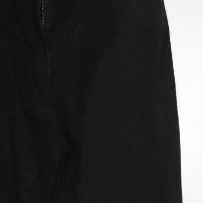Womens UK Size 12 Preworn Regular Fit Straight Black Jeans