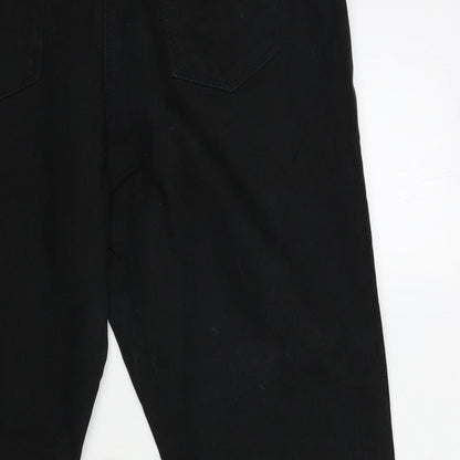 Womens UK Size 12 Preworn Regular Fit Straight Black Jeans