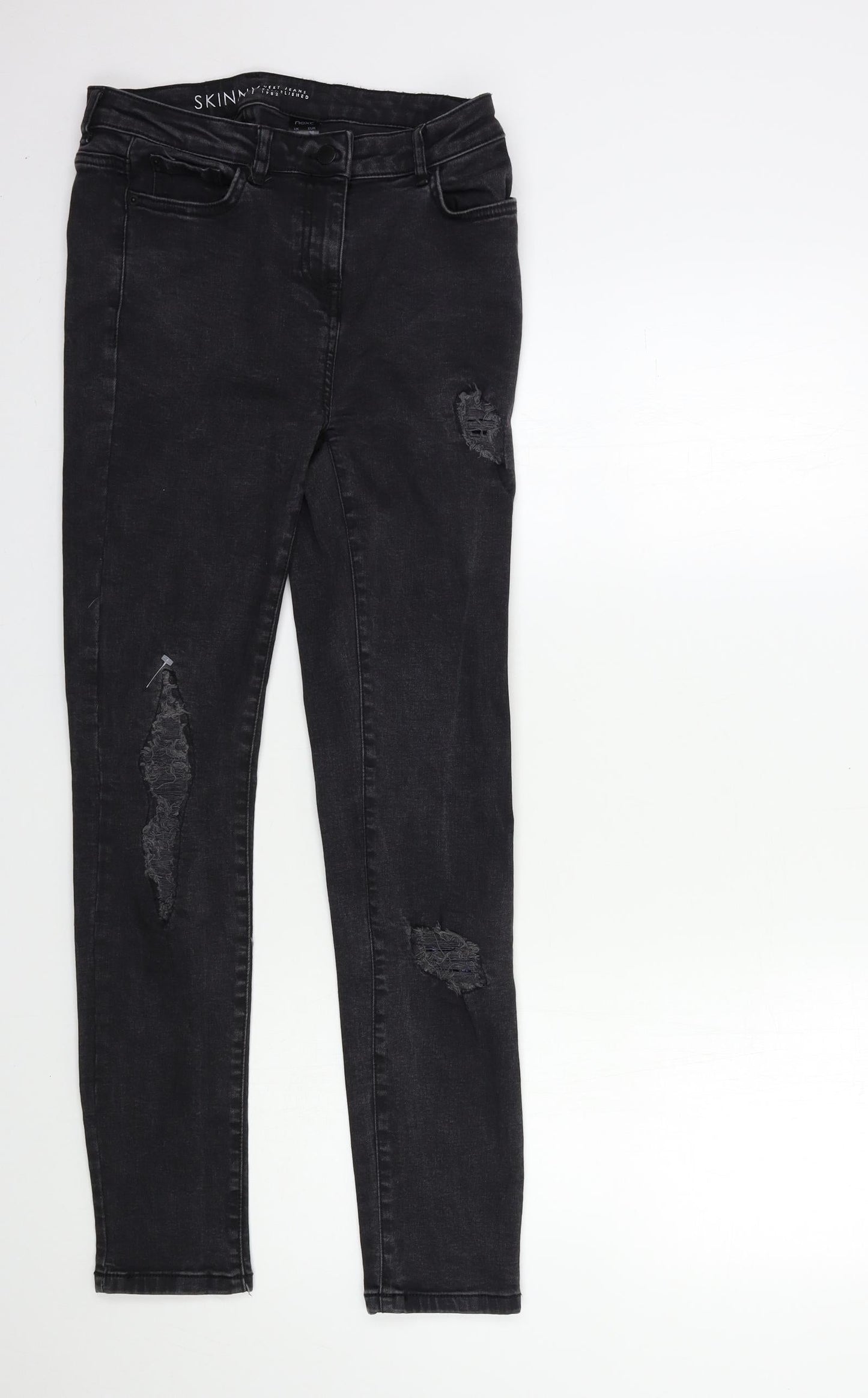 NEXT Womens Black  Denim Skinny Jeans Size 8 L28 in
