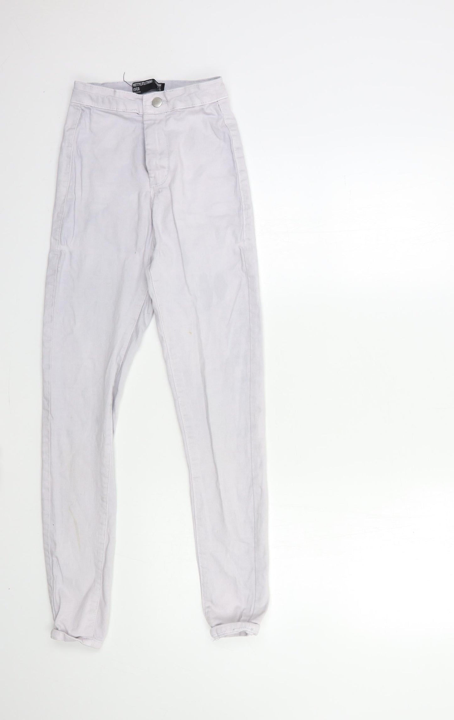 PRETTYLITTLETHING Womens Grey  Denim Skinny Jeans Size 6 L26 in