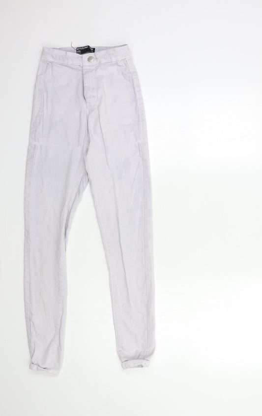 PRETTYLITTLETHING Womens Grey  Denim Skinny Jeans Size 6 L26 in