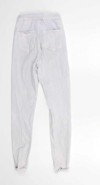 PRETTYLITTLETHING Womens Grey  Denim Skinny Jeans Size 6 L26 in