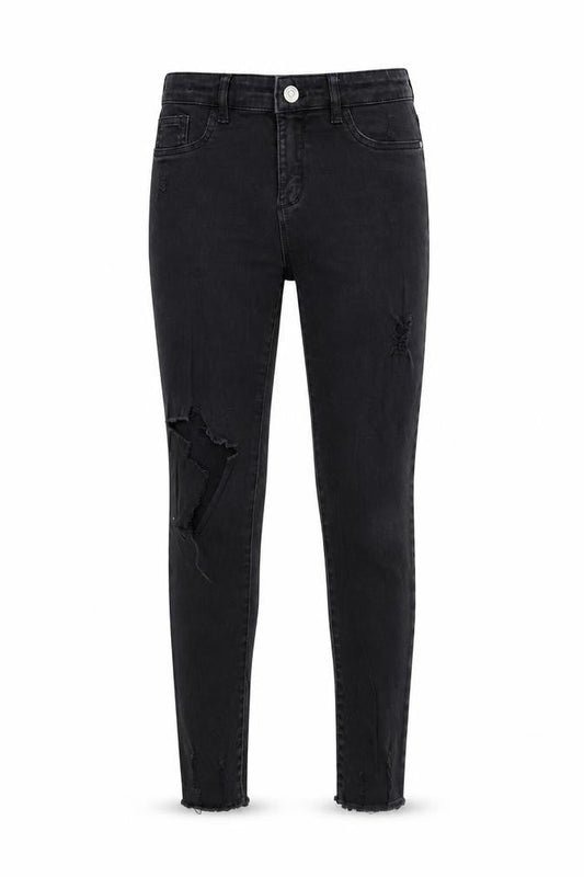Front view of Denim & Co. girls’ blue denim skinny jeans, size 12-13, years
