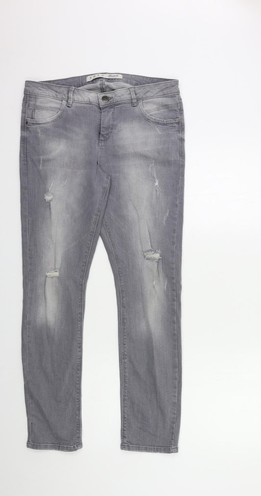 Denim & Co. Womens Green  Denim Skinny Jeans Size 12 L30 in