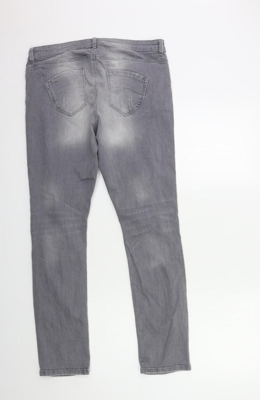 Denim & Co. Womens Green  Denim Skinny Jeans Size 12 L30 in