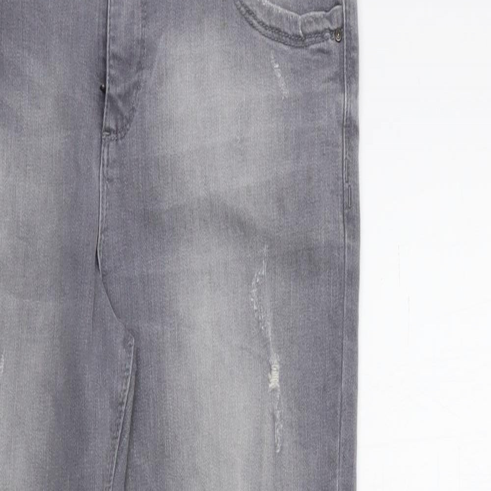 Denim & Co. Womens Green  Denim Skinny Jeans Size 12 L30 in