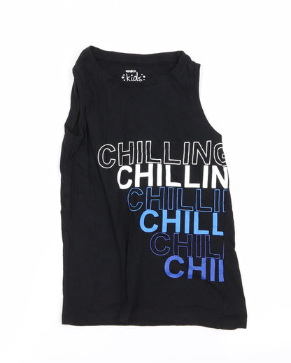 pep and co Boys Black   Basic Tank Size 7-8 Years