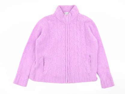 Womens UK Size L reflect Pink Full Zip Jumper