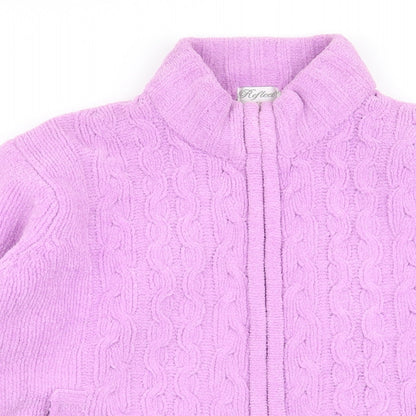 Womens UK Size L reflect Pink Full Zip Jumper