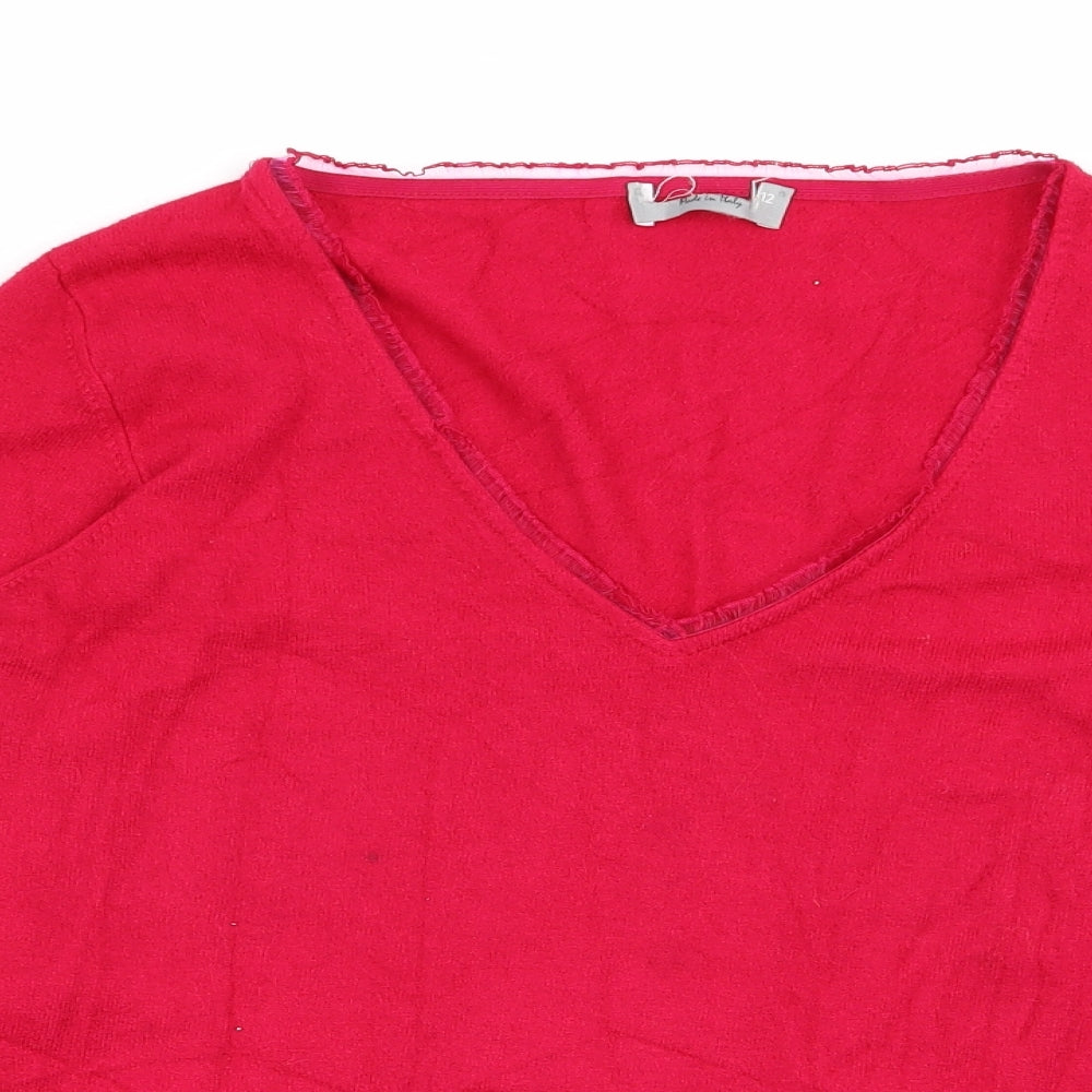 Womens UK Size 12 Preworn Pink Pullover Jumper