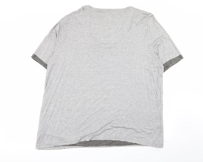Womens UK Size L ELVI Grey Basic T-Shirt