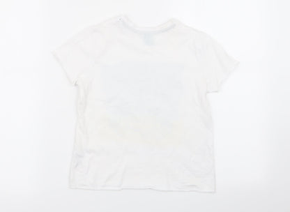 little kids Boys White   Basic T-Shirt Size 5-6 Years