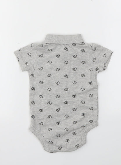 George Baby Grey Animal Print  Babygrow One-Piece Size 6-9 Months