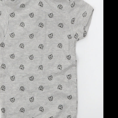 George Baby Grey Animal Print  Babygrow One-Piece Size 6-9 Months