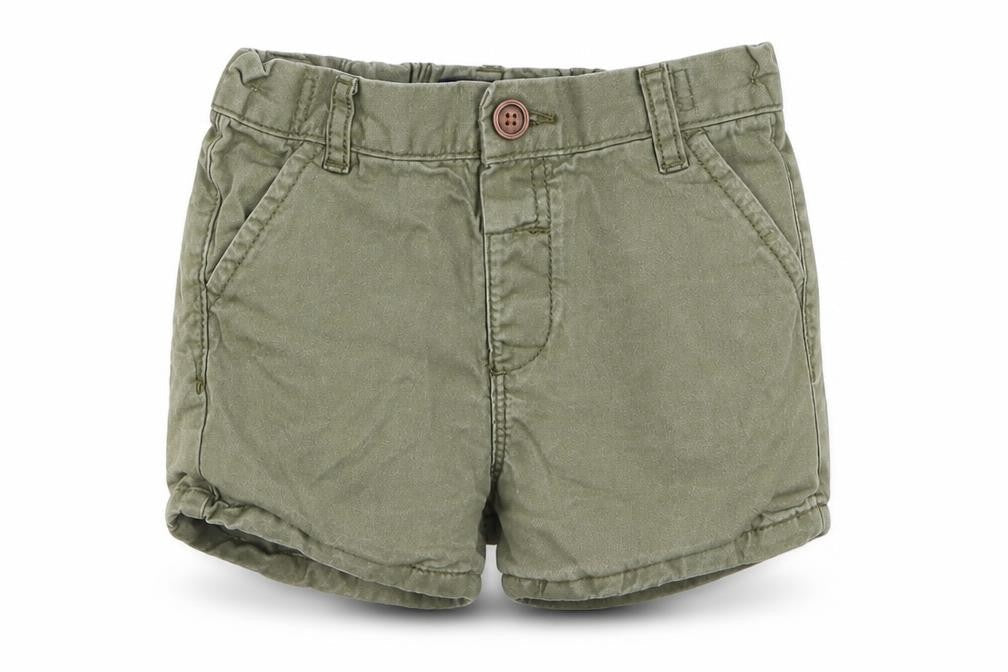 Front view of Next girls’ green capri trousers, size 9-12, months