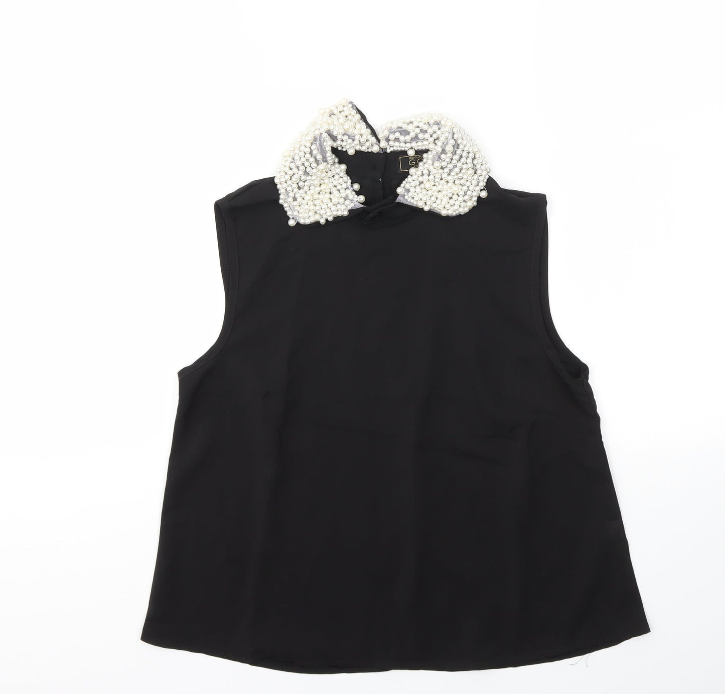 Womens UK Size 8 gold Black Basic Blouse